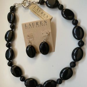 Onyx necklace and earrings - never worn